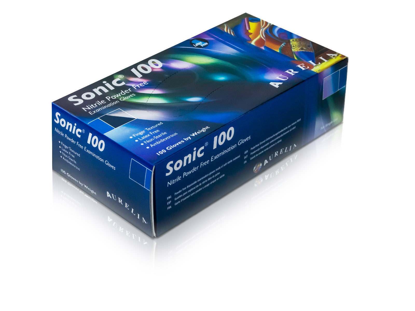 Sonic Nitrile Cobalt Blue Gloves - Medium (100)