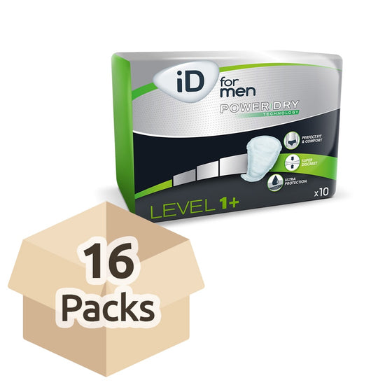 iD For Men Level 1+ - Carton - 16 Packs of 10 – Solar Medical & Chemical