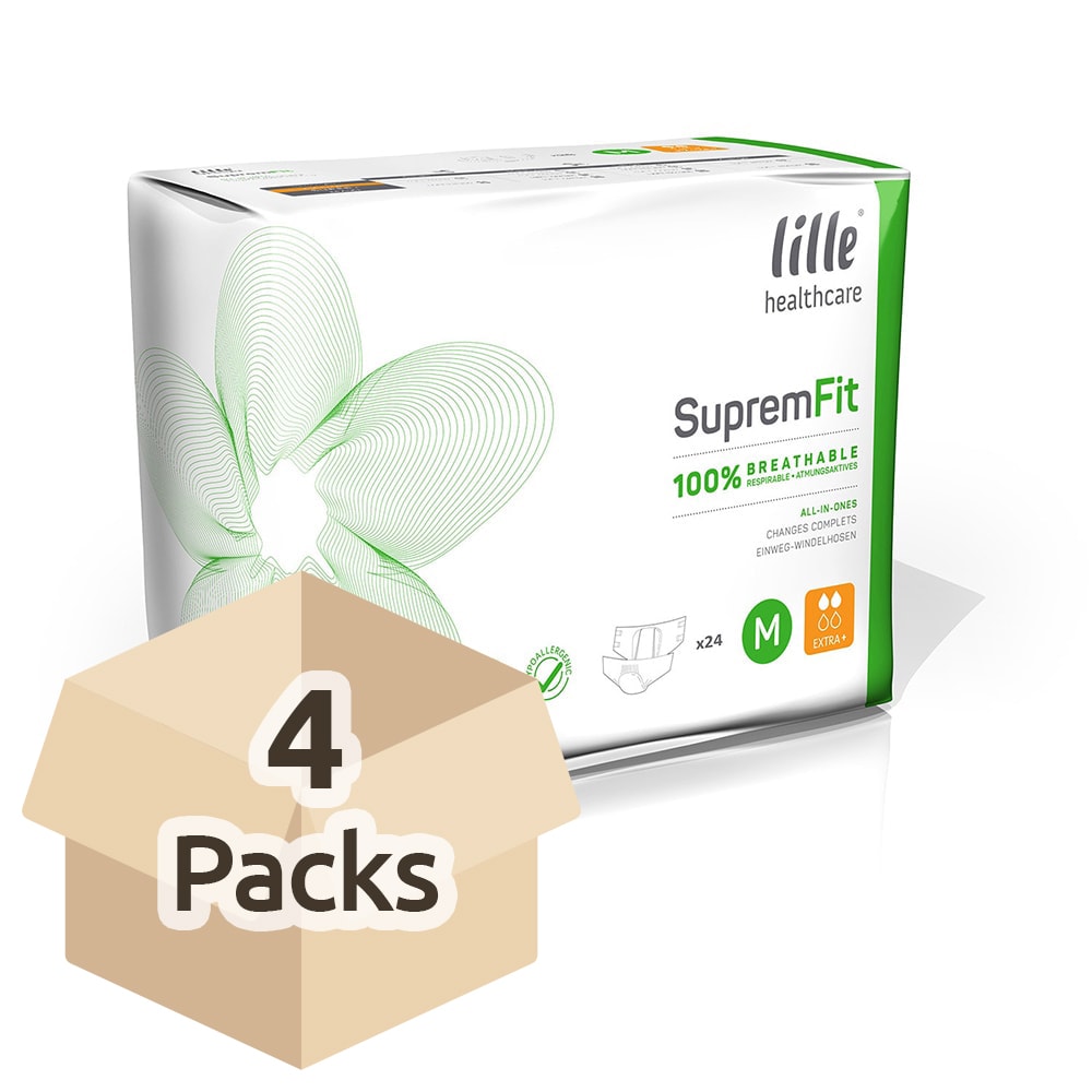 Lille Healthcare Suprem Fit Extra Plus - Medium - Carton - 4 Packs of 24